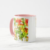 Die Frühlingsfarben auf sonniger Wasserfarbe Tasse (Vorderseite Links)
