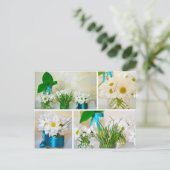 Die Frühlingsfarben, weiße Blume auf der Postkarte (Stehend Vorderseite)
