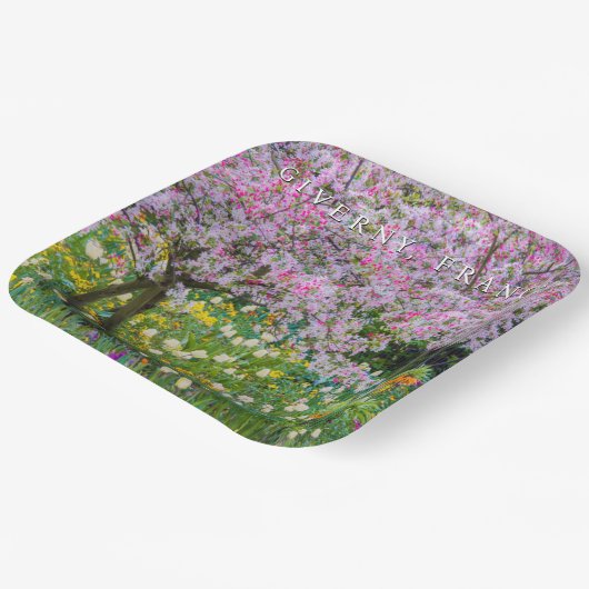 Die Frühlingszeit im Garten von Claude Monet Pappteller (Gewinkelt)