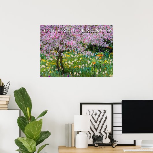 Die Frühlingszeit im Garten von Claude Monet Poster (Heimbüro)