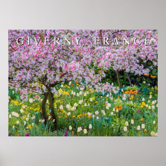 Die Frühlingszeit im Garten von Claude Monet Poster (Vorne)