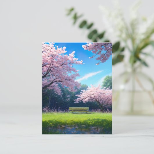 Die Frühlingszeit im Park Postkarte (Stehend Vorderseite)