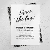 Die Fun Joint Birthday Party - die moderne zweifac Einladung