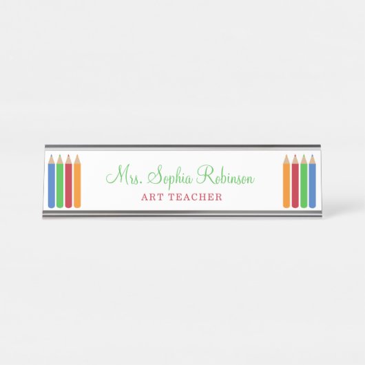 Die Fun School Teacher School versorgt Personalisi Schreibtischnamensplakette (Vorderseite )