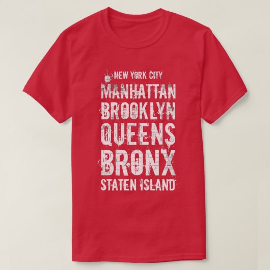 Die fünf Boroughs NYC T-Shirt (Design vorne)