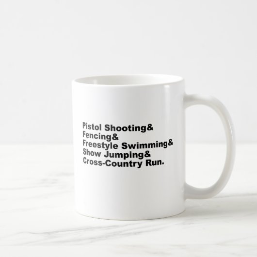 Die fünf Bühnen eines Pentathlons | Shooting Fenci Kaffeetasse (Rechts)