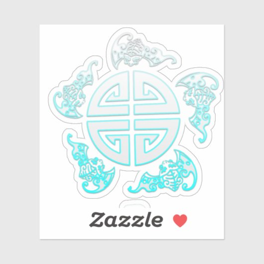 Die fünf chinesischen viel Glück-Segnungen: Glück, Aufkleber (Blatt)