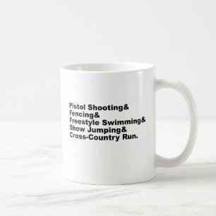 Die fünf Disziplinen des Modernen Fünfkampfs Sch Kaffeetasse