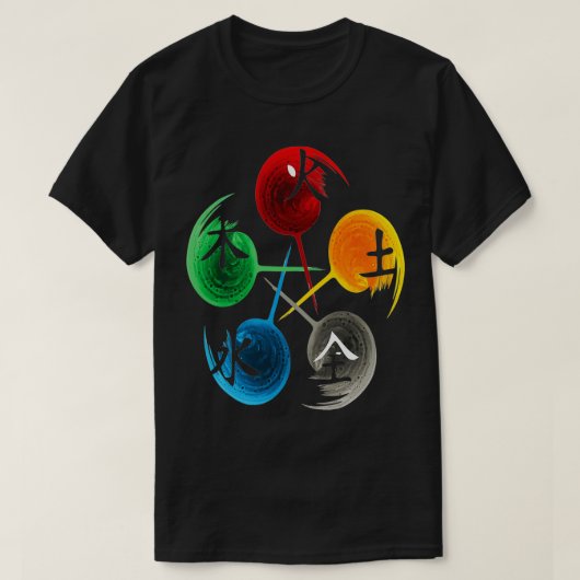 Die fünf Elemente von Qigong Tai Chi für die Gesta T-Shirt (Design vorne)