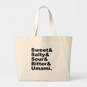 Die fünf Geschmäcker Sweet Salty Sour Bitter & U Jumbo Stoffbeutel