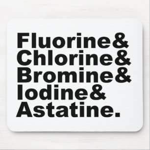 Die fünf Halogene der Chemie Chlor Brom Mousepad