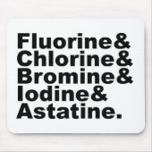 Die fünf Halogene der Chemie | Chlorbromin Mousepad (Vorne)