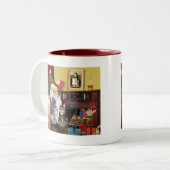 Die fünf Katzen des Weihnachtsmanns Zweifarbige Tasse (Vorderseite Links)