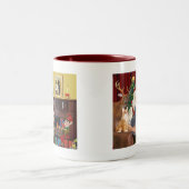 Die fünf Katzen des Weihnachtsmanns Zweifarbige Tasse (Mittel)