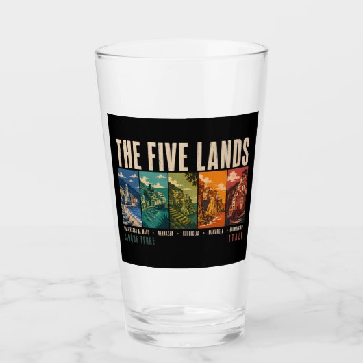Die Fünf Länder Cinque Terre Italien Illustration Glas (Vorderseite)