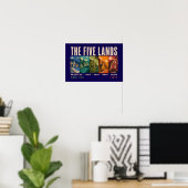 Die Fünf Länder Cinque Terre Italien Illustration Poster (Heimbüro)