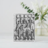 Die fünf Orden Perriwigs, 1761 Postkarte (Stehend Vorderseite)