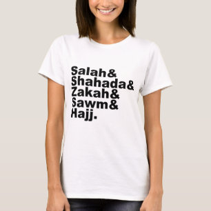 Die fünf Säulen des Islam Muslimisches Gebet Gla T-Shirt