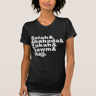 Die fünf Säulen des Islam Muslimisches Gebet Gla T-Shirt