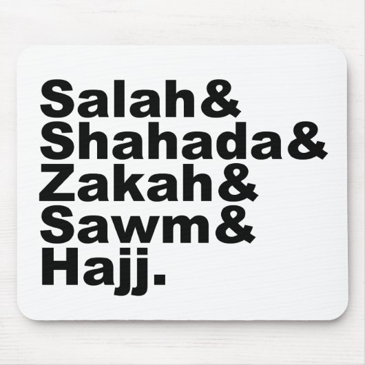 Die fünf Säulen des moslemischen Gebets-Glaubens Mousepad (Vorne)