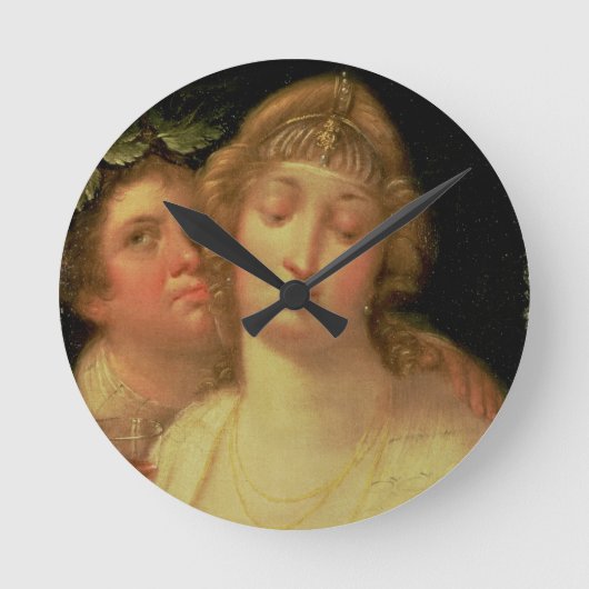 Die fünf Sinne: Geschmack Runde Wanduhr (Vorderseite)