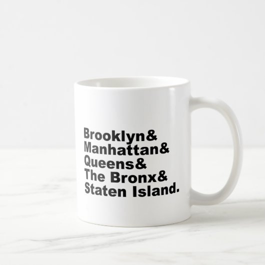 Die fünf Stadtbezirke New Yorks Kaffeetasse (Rechts)