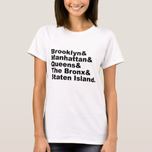 Die fünf Stadtbezirke New Yorks T-Shirt