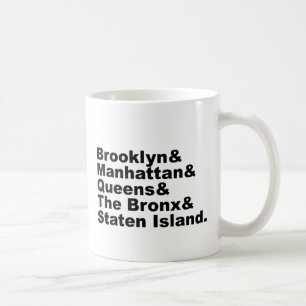 Die fünf Stadtbezirke von New York City Kaffeetasse