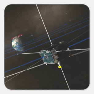Die fünf THEMIS-Raumsonden im Orbit Quadratischer Aufkleber