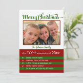 Die fünf wichtigsten Erinnerungen des Jahres Weihn Einladung (Stehend Vorderseite)