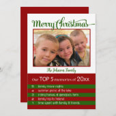 Die fünf wichtigsten Erinnerungen des Jahres Weihn Einladung (Vorne/Hinten)
