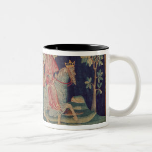 Die fünfte Trompete und die Heuschrecken Zweifarbige Tasse