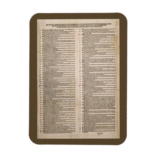 Die fünfundneunzig Thesen (Martin Luther) Magnet (Vertikal)