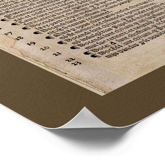 Die fünfundneunzig Thesen (Martin Luther) Poster (Ecke)