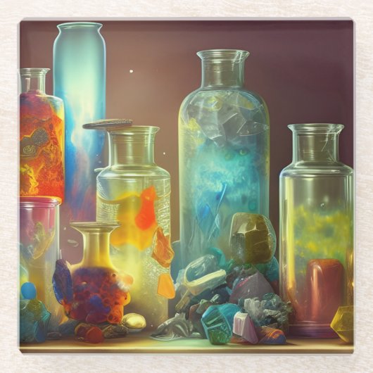 Die funktionierende Fantasiekunst des Alchemisten Glasuntersetzer (Vorderseite)