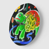 Die funky Schildkröte Große Wanduhr (Winkel)