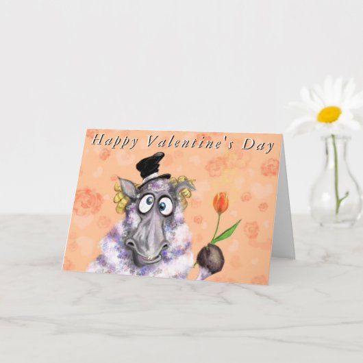 Die Funny Ram Valentine's Day Card Karte (Kleine Pflanze)