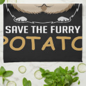 Die Furry Potato gerettet | Geschenke für Guinea Geschirrtuch (Gefaltet)