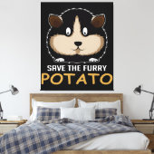 Die Furry Potato gerettet | Geschenke für Guinea Leinwanddruck (Insitu (Schlafzimmer))