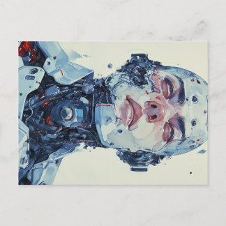 Die Fusion von Mensch und Maschine Feiertagspostkarte