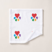Die Fußabdrücke der herz-paw Muster Furry Friends Badhandtuch Set (Waschlappen)