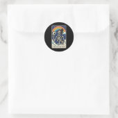 Die Fußballmutter-Tarotkarte _1 Runder Aufkleber (Tasche)
