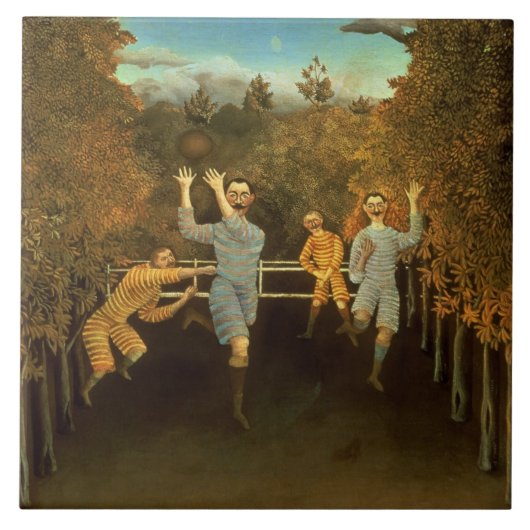 Die Fußballspieler, 1908 (Öl auf Leinwand) Fliese (Vorderseite)