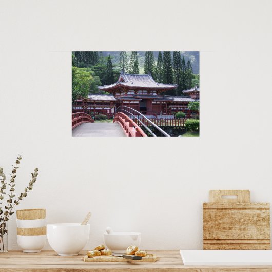 Die Fußbrücke - Byodo-In-Tempel Poster (Küche)