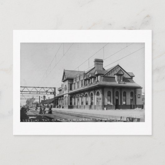 Die G.T.R. Eisenbahndepot - Louis Pesha Postkarte (Vorderseite)