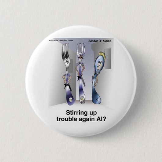 Die Gabelpolizei Funny Cartoon Geschenke & Sammler Button (Vorderseite)