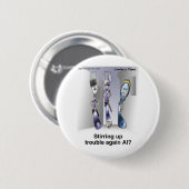 Die Gabelpolizei Funny Cartoon Geschenke & Sammler Button (Vorne & Hinten)