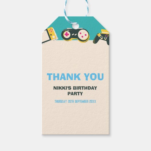 Die Game Time kids Personalisiert Gaming Geburtsta Geschenkanhänger (Vorderseite)