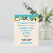 Die Game Time kids Personalisiert Gaming Geburtsta Postkarte (Stehend Vorderseite)