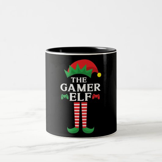 Die Gamer-Elf-Tasse Zweifarbige Tasse (Mittel)